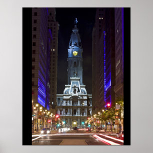 Póster Rua larga da cor da noite