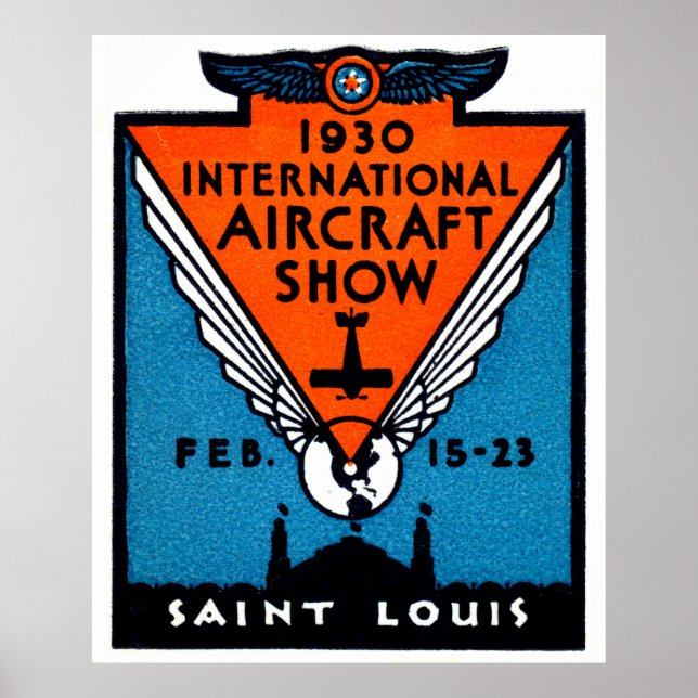 Poster rua Louis Air Show de 1930 (Frente)