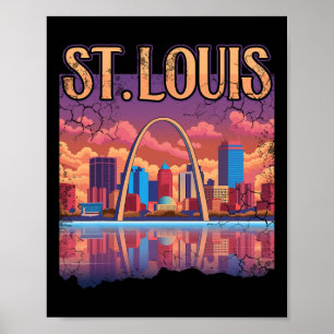 Poster Rua Louis Gateway Arch Missouri Cityscape Skyline