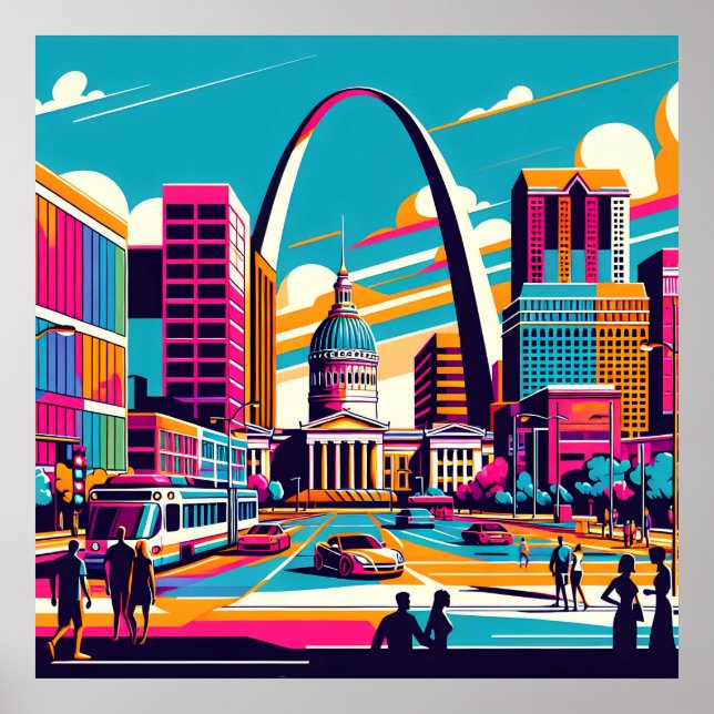 Poster Rua Louis, Missouri | Arca De Gateway (Frente)