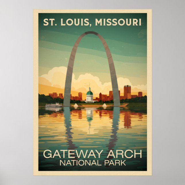 Poster Rua Louis Missouri Gateway Arch V02 (Frente)