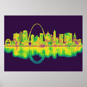Poster Rua Louis Missouri Skyline