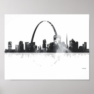 POSTER RUA LOUIS, MISSOURI SKYLINE