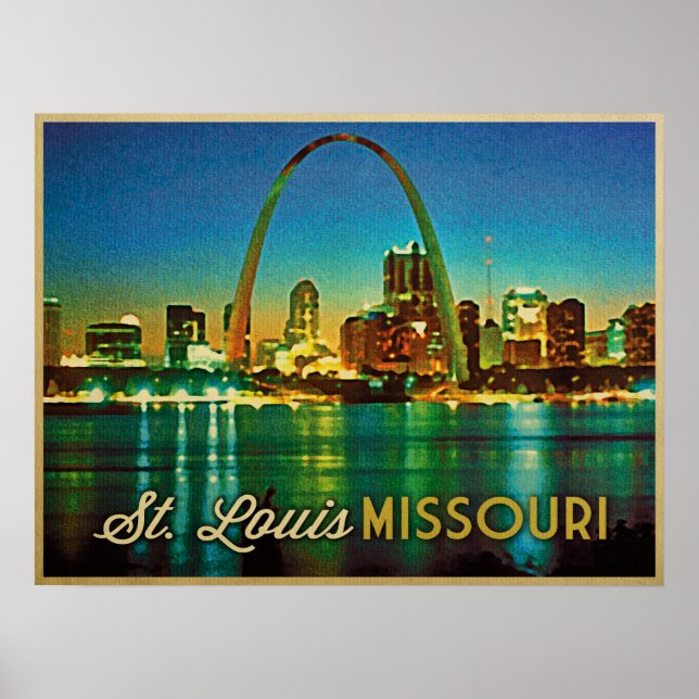 Póster Rua Louis Missouri Skyline (Frente)
