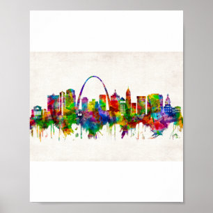 Poster Rua Louis Missouri Skyline