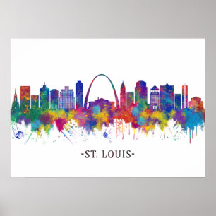 Poster Rua Louis Missouri Skyline