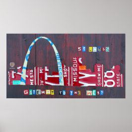 Poster Rua Louis Missouri Skyline License Plate Art Impre
