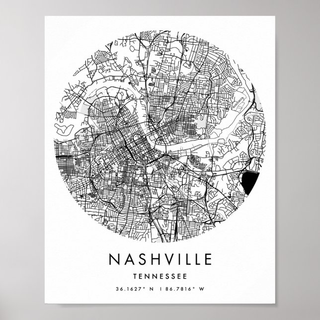 Poster Rua M do Círculo Moderno Mínimo de Nashville Tenne (Frente)