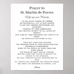 Poster Rua Martin de Porres Prayer Racial Harmonia