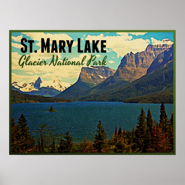 Póster Rua Mary Lake Glacier NP (Frente)