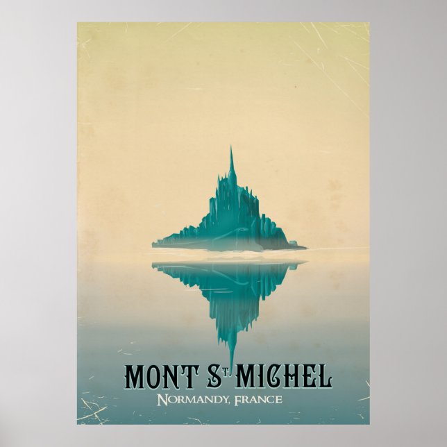 Póster rua mont michel viagens vintage (Frente)