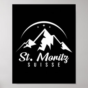 Poster Rua Moritz Suiça Ski Resort Skiting Snowboard