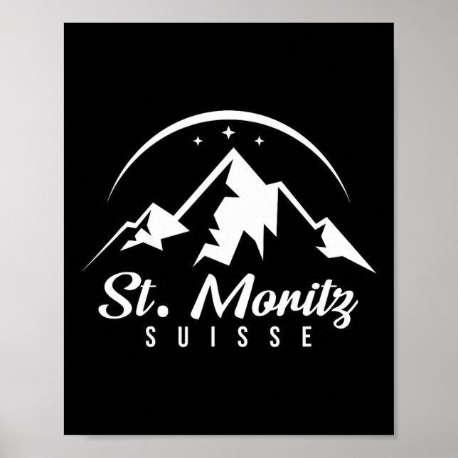 Poster Rua Moritz Suiça Ski Resort Skiting Snowboard (Frente)