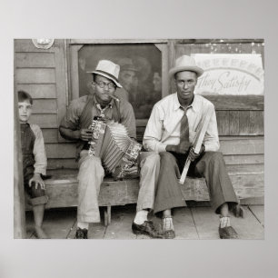 Póster Rua Músico, 1938. Foto do vintage