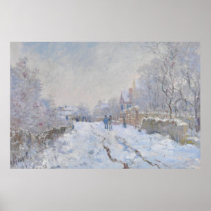 Póster Rua na Neve Argenteuil por Claude Monet