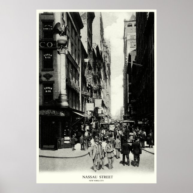 Póster Rua Nassau de 1905, Nova Iorque (Frente)