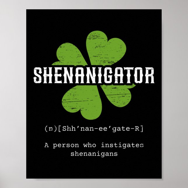Poster Rua. O Shenanigador Irlandês do Dia de Patrick. (Frente)