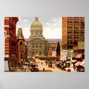 Póster Rua ocidental do mercado de Indianapolis Indiana