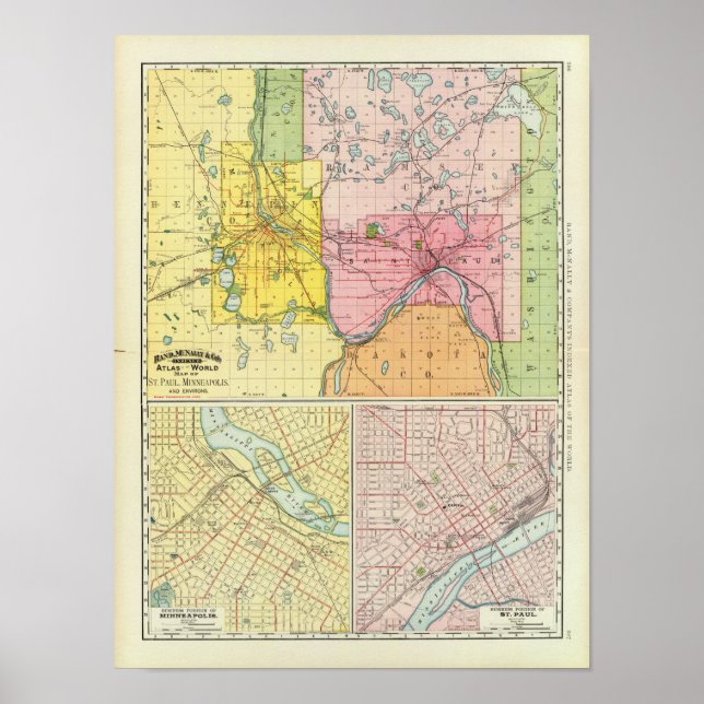 Póster Rua. Paul, Minneapolis, Minnesota (Frente)
