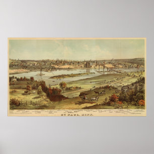 Póster Rua. Paul, Minnesota Lithograph 2