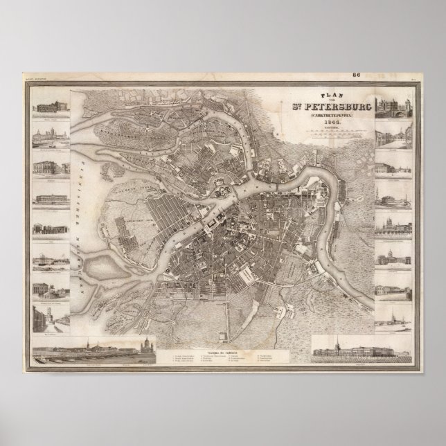 Póster Rua Petersburgo, Rússia (Frente)