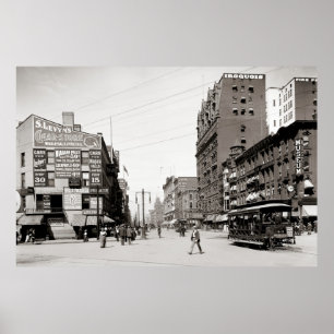 Poster Rua principal, Buffalo, Nova York 1900 Vintage