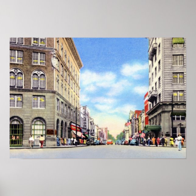 Poster Rua Principal de Durham North Carolina (Frente)