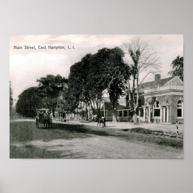 Póster Rua principal, East Hampton, NY Vintage. (Frente)