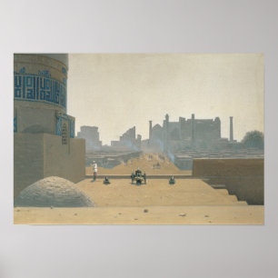 Póster Rua principal em Samarkand, amanhecer, 1869-70