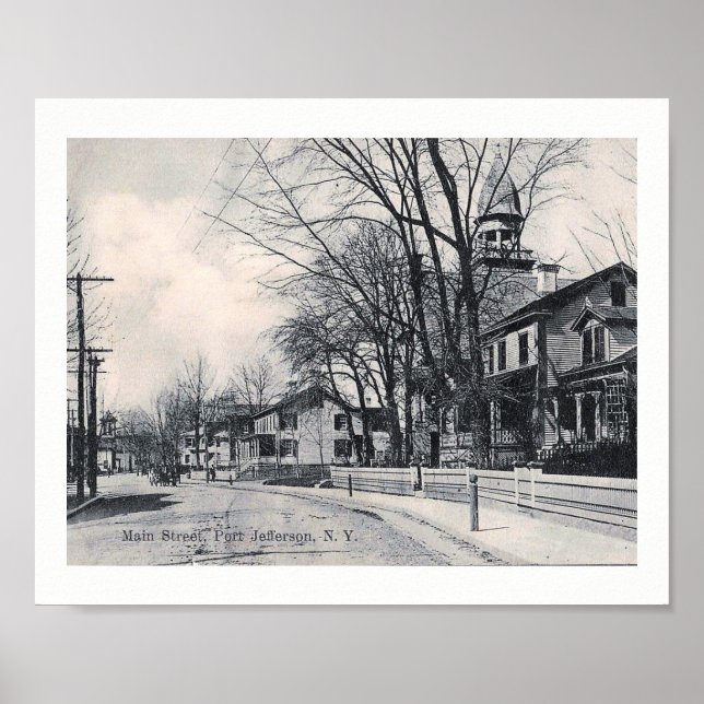 Póster Rua principal. Jefferson, New York Vintage (Frente)