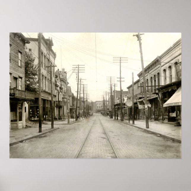 Poster Rua principal, Nanticoca Pa. 1906 (Frente)