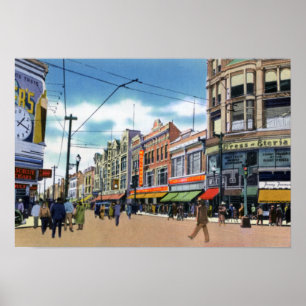 Póster Rua principal sul de Pensilvânia da barra de