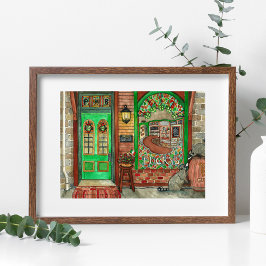 Poster Rua. Pub Watercolor do Dia de Patrick