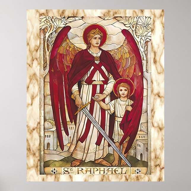 Poster Rua Raphael Archangel Angel Santo católico (Frente)
