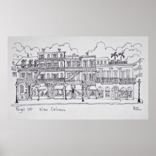 Poster Rua Real Nova Orleans, Louisiana