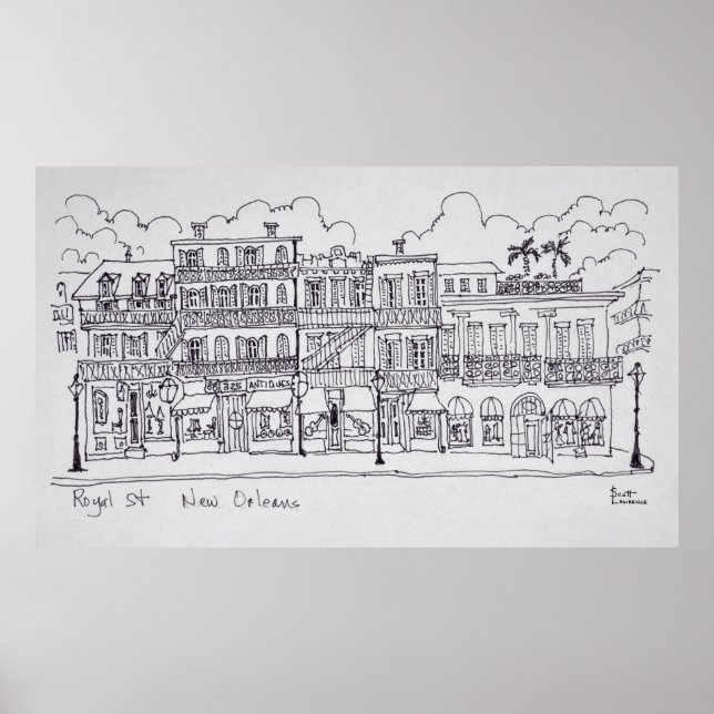 Poster Rua Real | Nova Orleans, Louisiana (Frente)