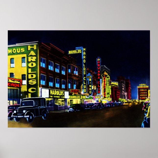 Póster Rua Reno Virginia à noite (Frente)