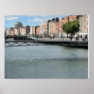 Poster Rua Rio Liffey Dublin Irlanda Europa