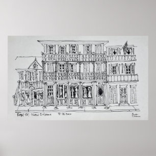 Póster Rua Royal, French Quarter Nova Orleans