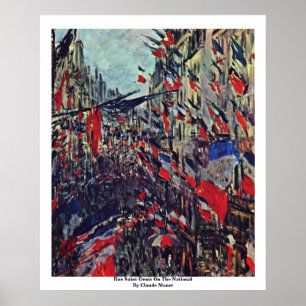 Póster Rua Santo-Denis no nacional por Claude Monet