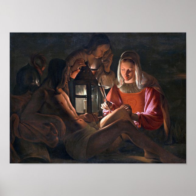 Poster Rua. Sebastian Embracado por Irene, La Tour (Frente)