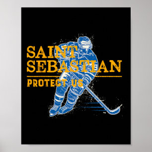 Poster Rua Sebastian Hockey Patron Santo De Atleta Esport