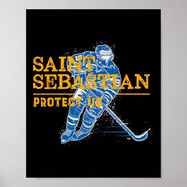 Poster Rua Sebastian Hockey Patron Santo De Atleta Esport (Frente)