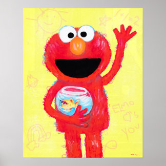 Poster Rua Sésamo | Elmo com Peixes Goldfish