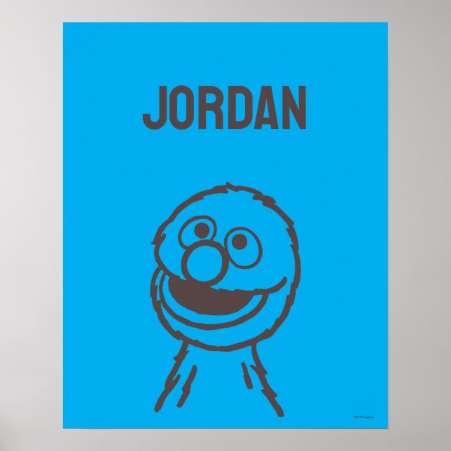 Poster Rua Sésamo | Grover Bright | Adicione seu nome (Frente)