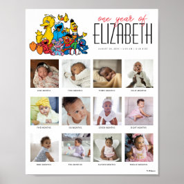 Poster Rua Sésamo Simples Um Ano de 12 Meses