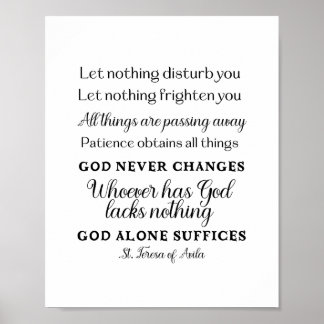 Poster Rua Teresa de Avila Quote Art