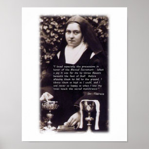 Poster Rua Therese e o Eucharist. santamente