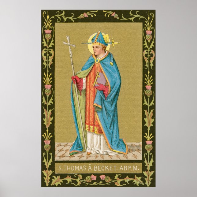 Poster Rua. Thomas Becket com Espada em Miter (P 005) (Frente)