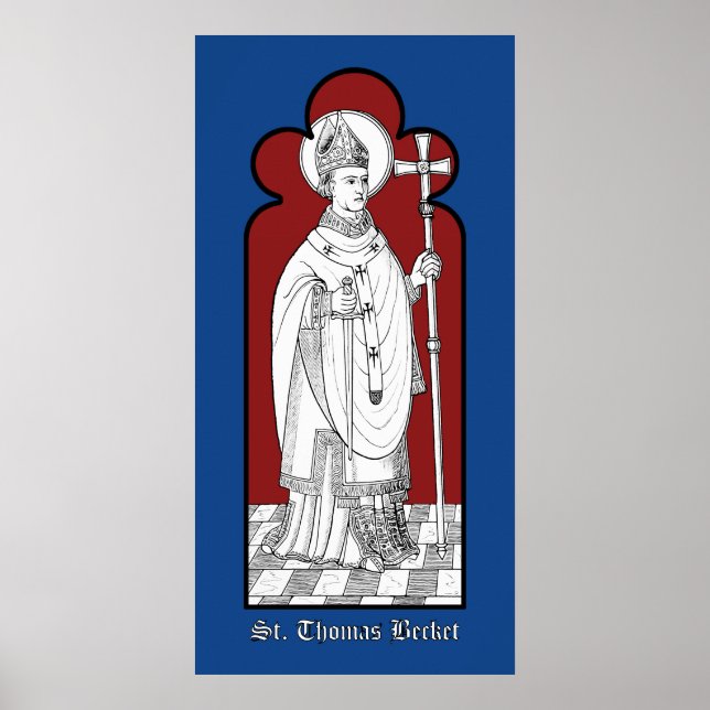 Poster Rua. Thomas Becket Segurando uma Espada (M 033) (Frente)